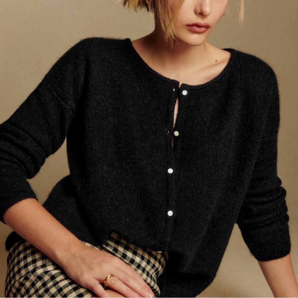 Sezane Black Gaspard Cardigan Women's Sweater